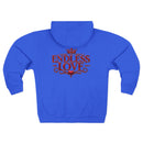 Endless Love Zip Hoodie - Romantic Crown Graphic Couples Pullover