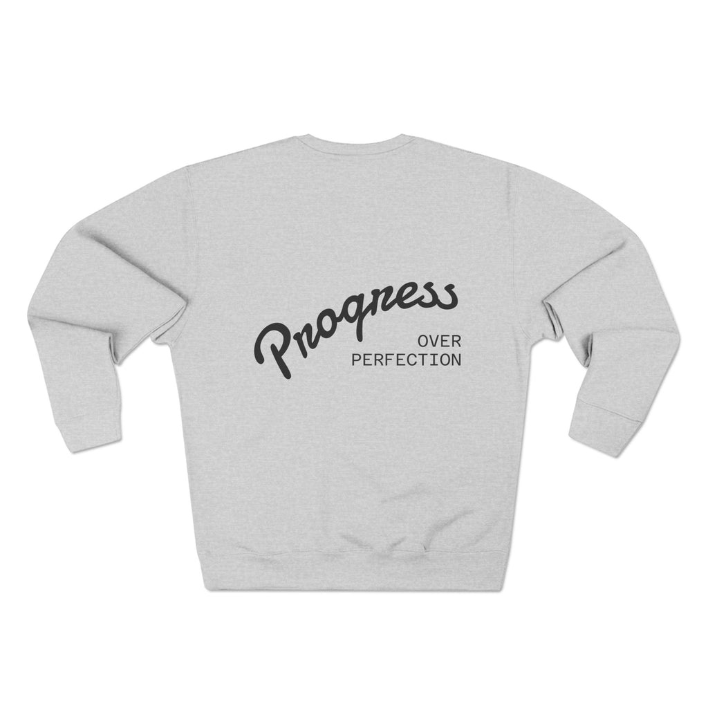 Progress Over Perfection Crewneck Sweatshirt — Reumar Monogram Casual Pullover