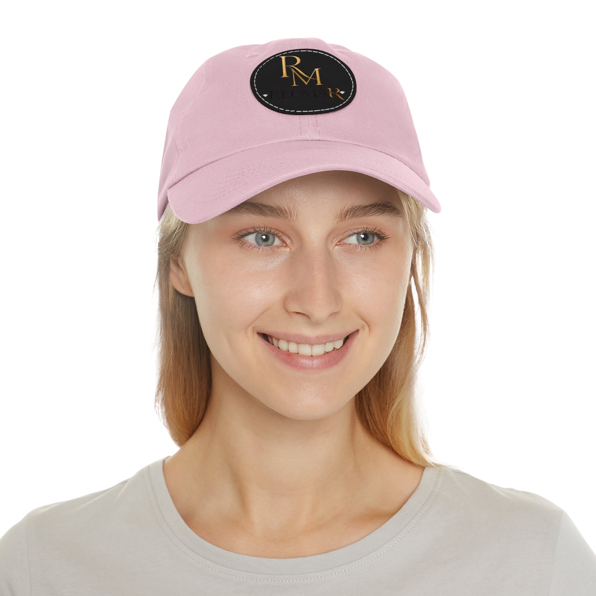 Leather Patch Dad Hat — Embossed RM REUMAN Logo Baseball Cap