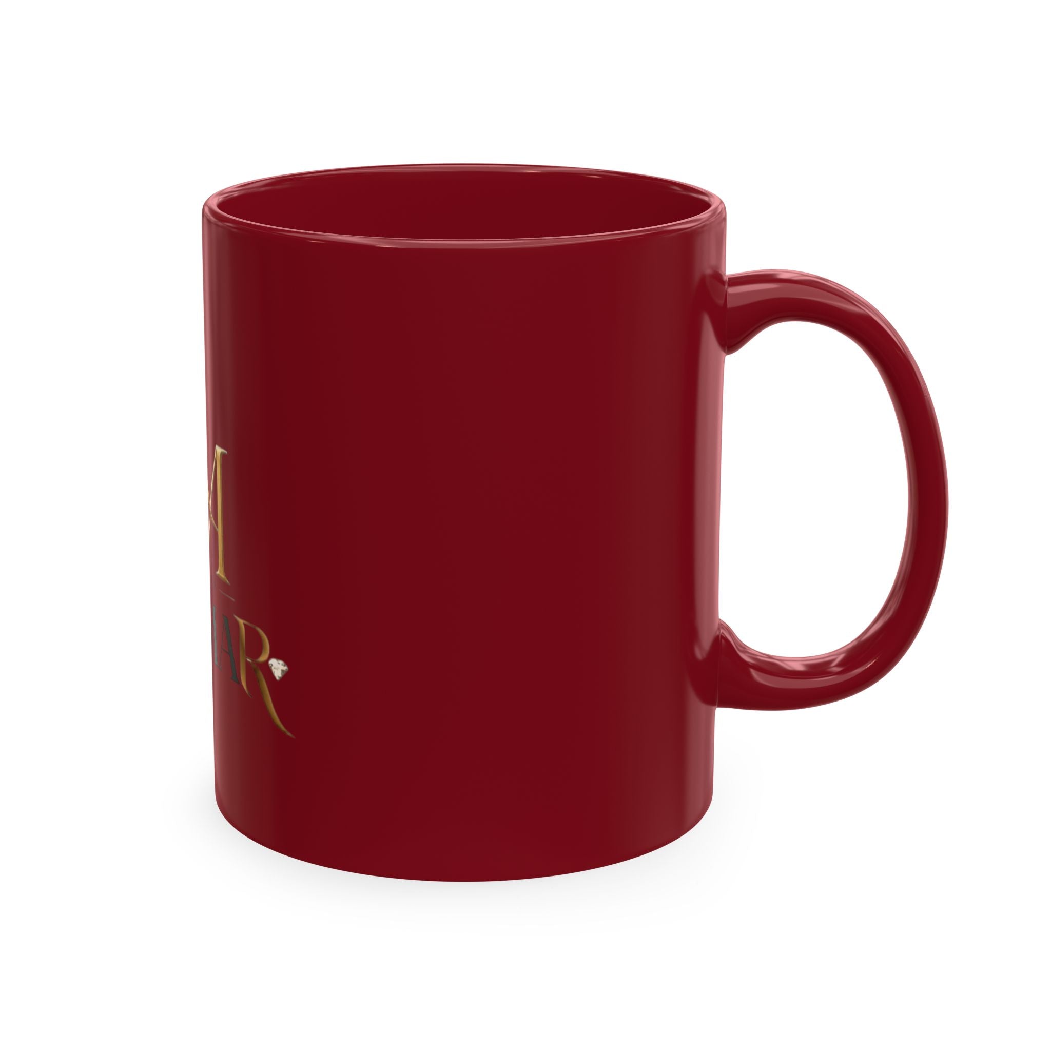 House of Reumar Beige Ceramic Mug — Gold Monogram Coffee Cup