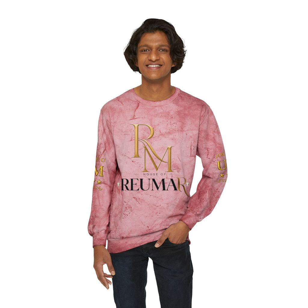 Refined Gold Tie-Dye Crewneck Sweatshirt — “REUMAR” / The Art of Refinement