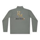 Quarter-Zip Pullover — Gold 'RM Reumar' Logo Embroidered Sweatshirt