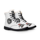Fur-Lined Leather Boots – "House of Reumar" Embroidered Winter Combat Boots