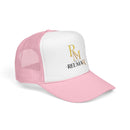 Reumar Gold Monogram Trucker Hat - Mesh Foam Baseball Cap