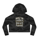 House of Reumar Cropped Hoodie — Women's Gold Monogram Logo Sweatshirt