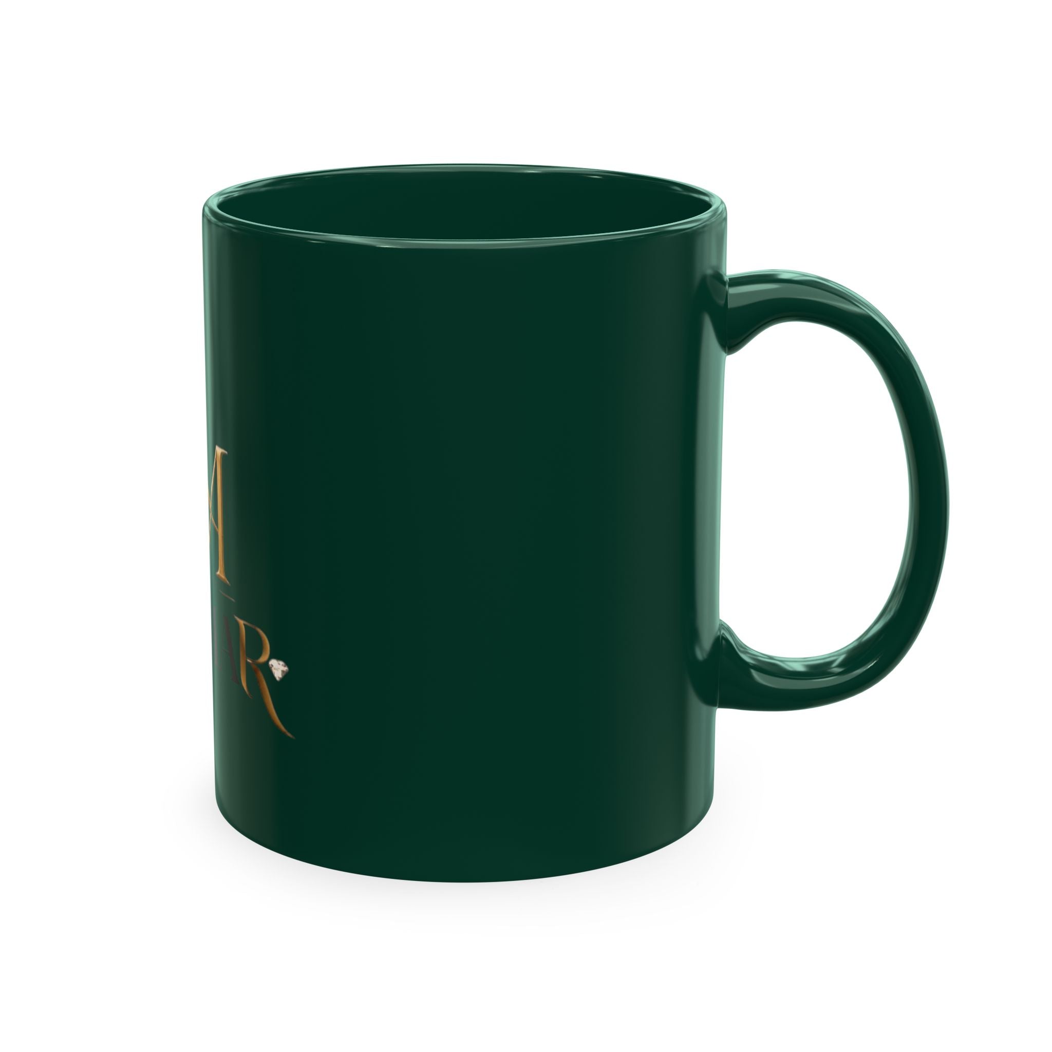 House of Reumar Beige Ceramic Mug — Gold Monogram Coffee Cup