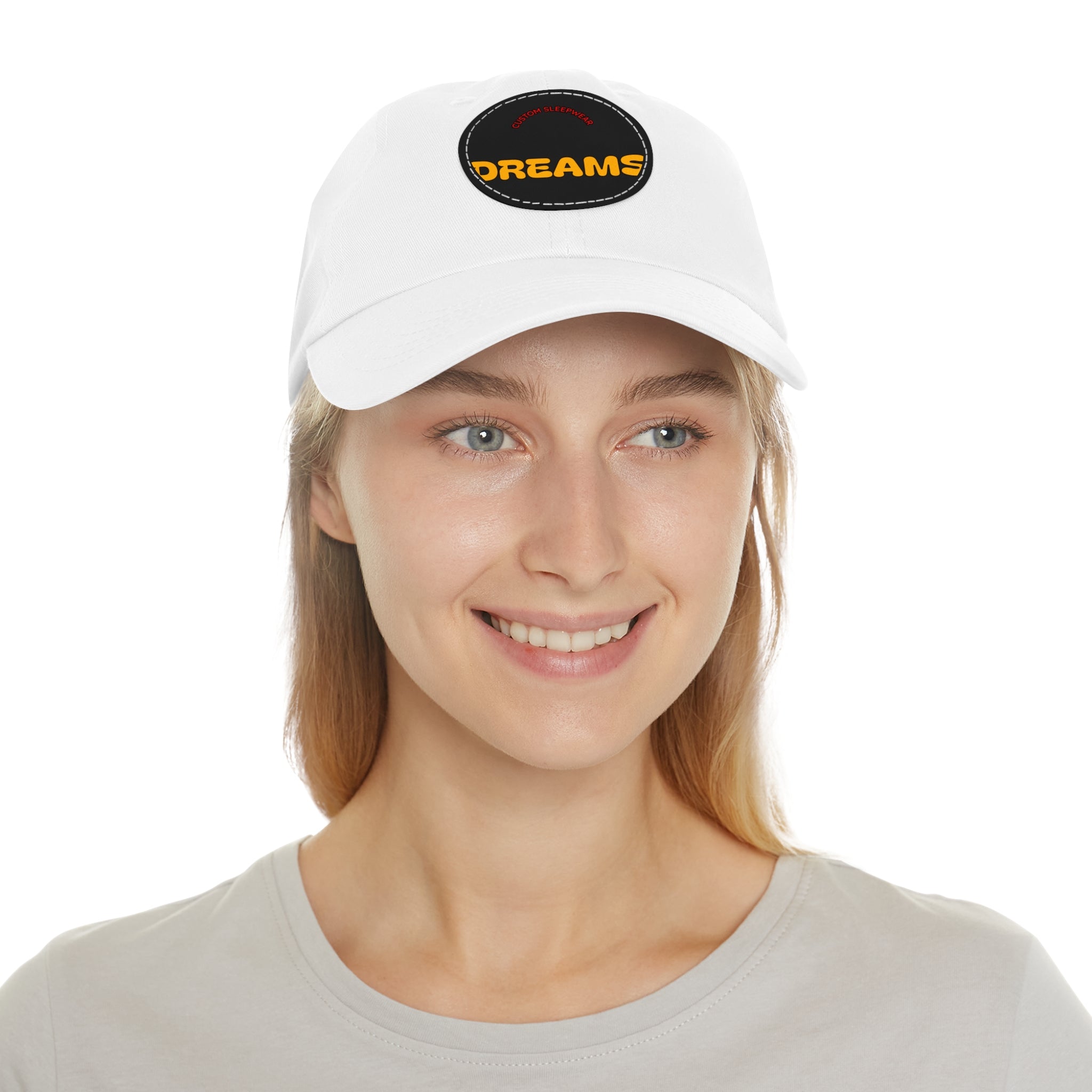 Dad Hat — Leather Patch 'Dreams' Embroidered Baseball Cap
