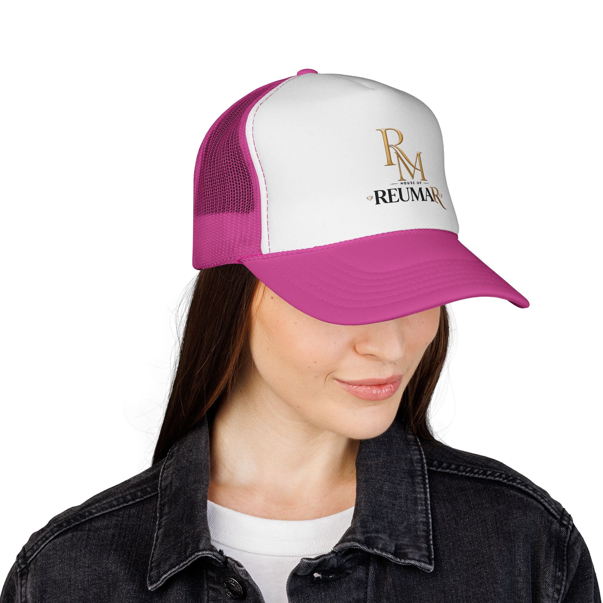 Reumar Gold Monogram Trucker Cap