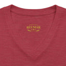 Women's V-Neck Tee — 'Reumar' Gold Monogram Logo