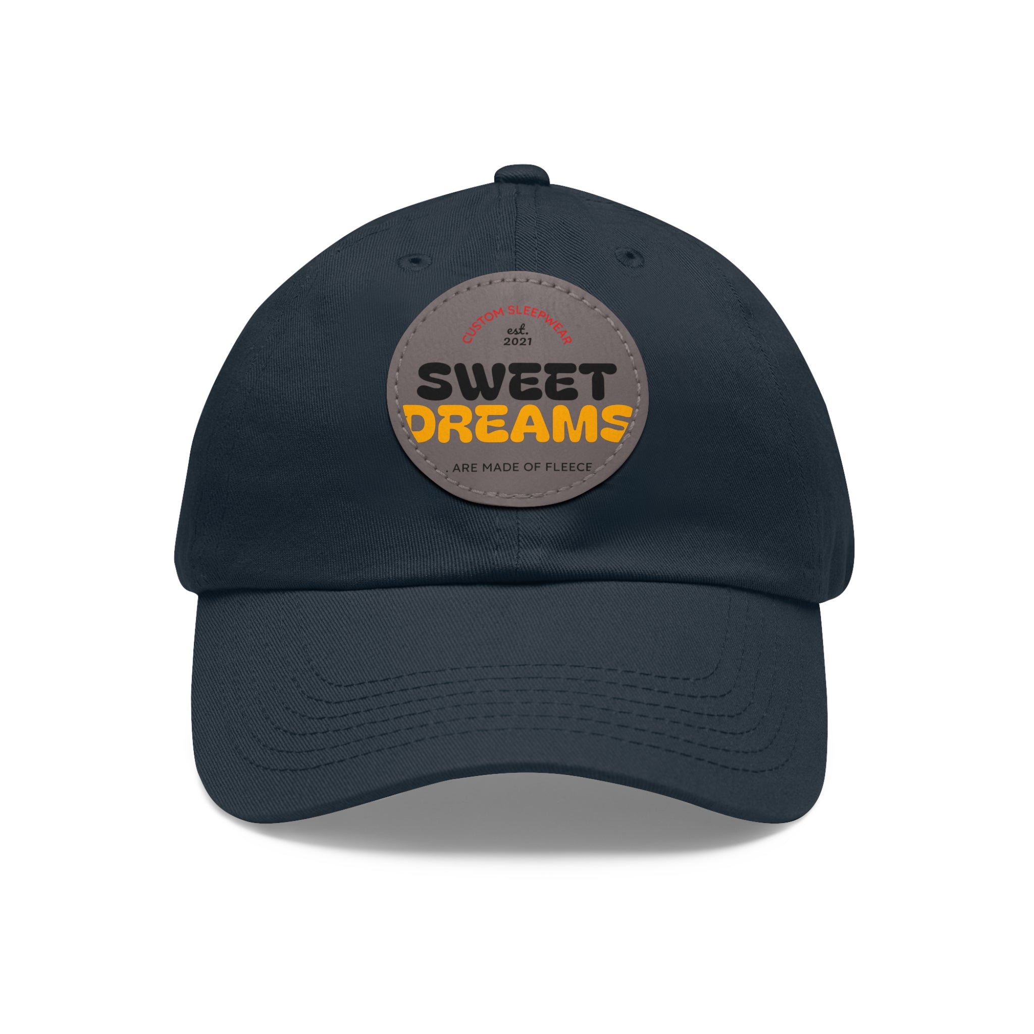 Dad Hat — Leather Patch 'Dreams' Embroidered Baseball Cap