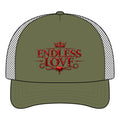 Endless Love Trucker Hat — Romantic Crown Heart Mesh Cap