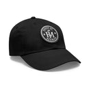 Embroidered Leather Patch Dad Hat — Reumar Monogram Baseball Cap