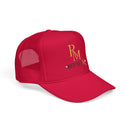 Reumar Gold Monogram Trucker Hat - Mesh Foam Baseball Cap