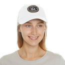 Embroidered Leather Patch Dad Hat — Reumar Monogram Baseball Cap