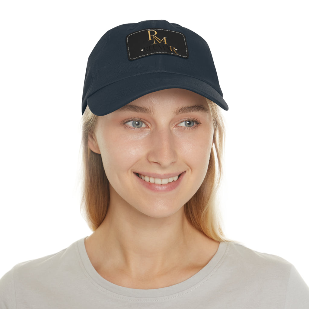 Reumar Pink Leather Patch Dad Hat