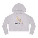 House of Reumar Cropped Hoodie — Women's Gold Monogram Logo Sweatshirt