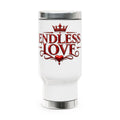 Endless Love 14oz Stainless Steel Travel Mug with Handle – Romantic Valentine’s Coffee Tumbler