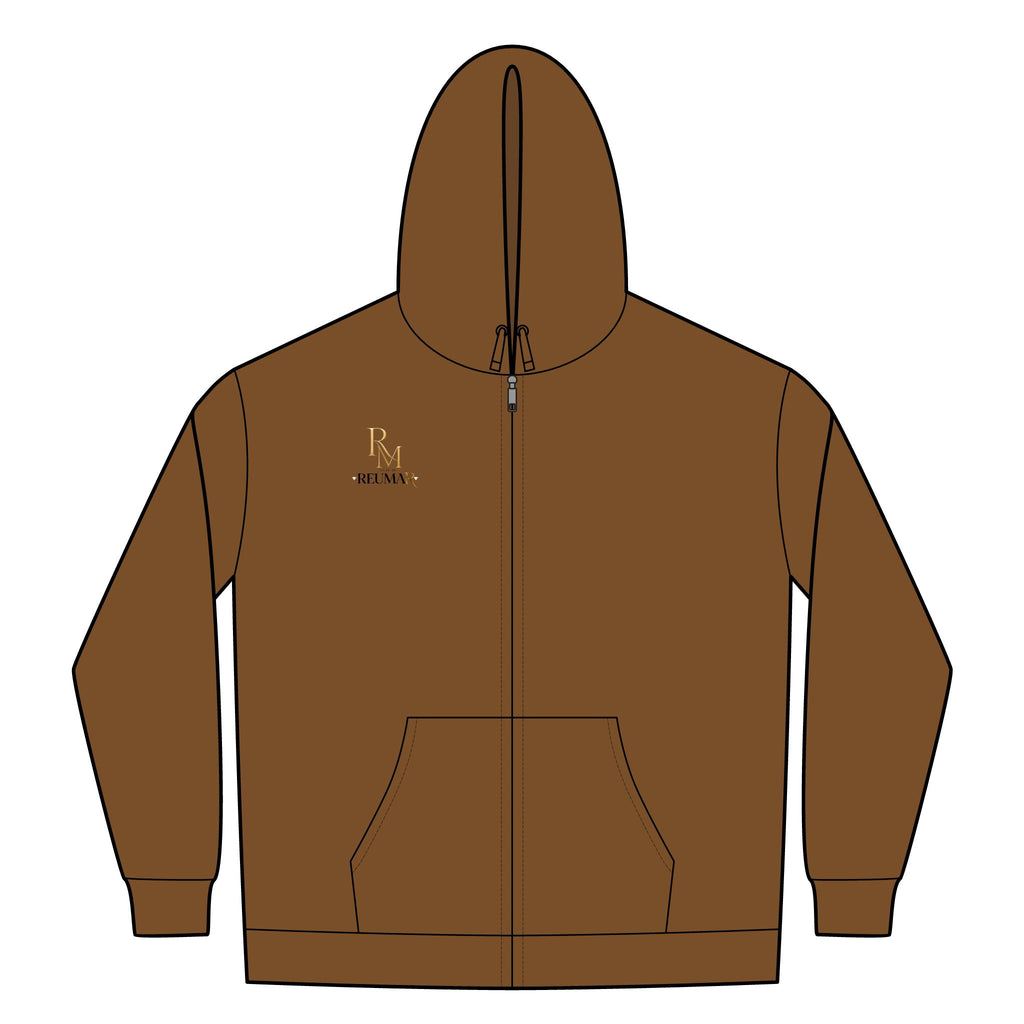 Thermal-Lined Full-Zip Hoodie — Embroidered RM Logo, Heavyweight Workwear