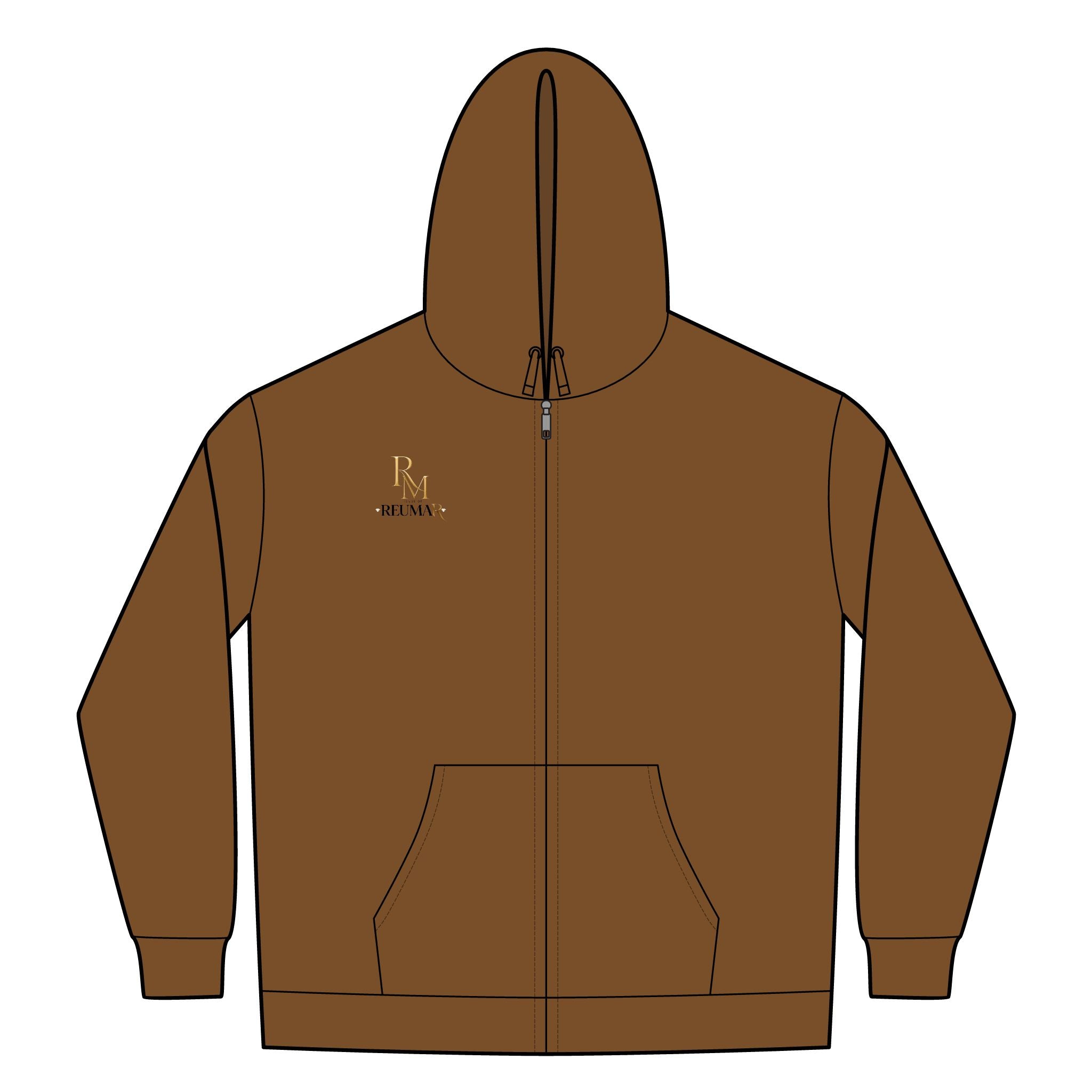 Thermal-Lined Full-Zip Hoodie — Embroidered RM Logo, Heavyweight Workwear