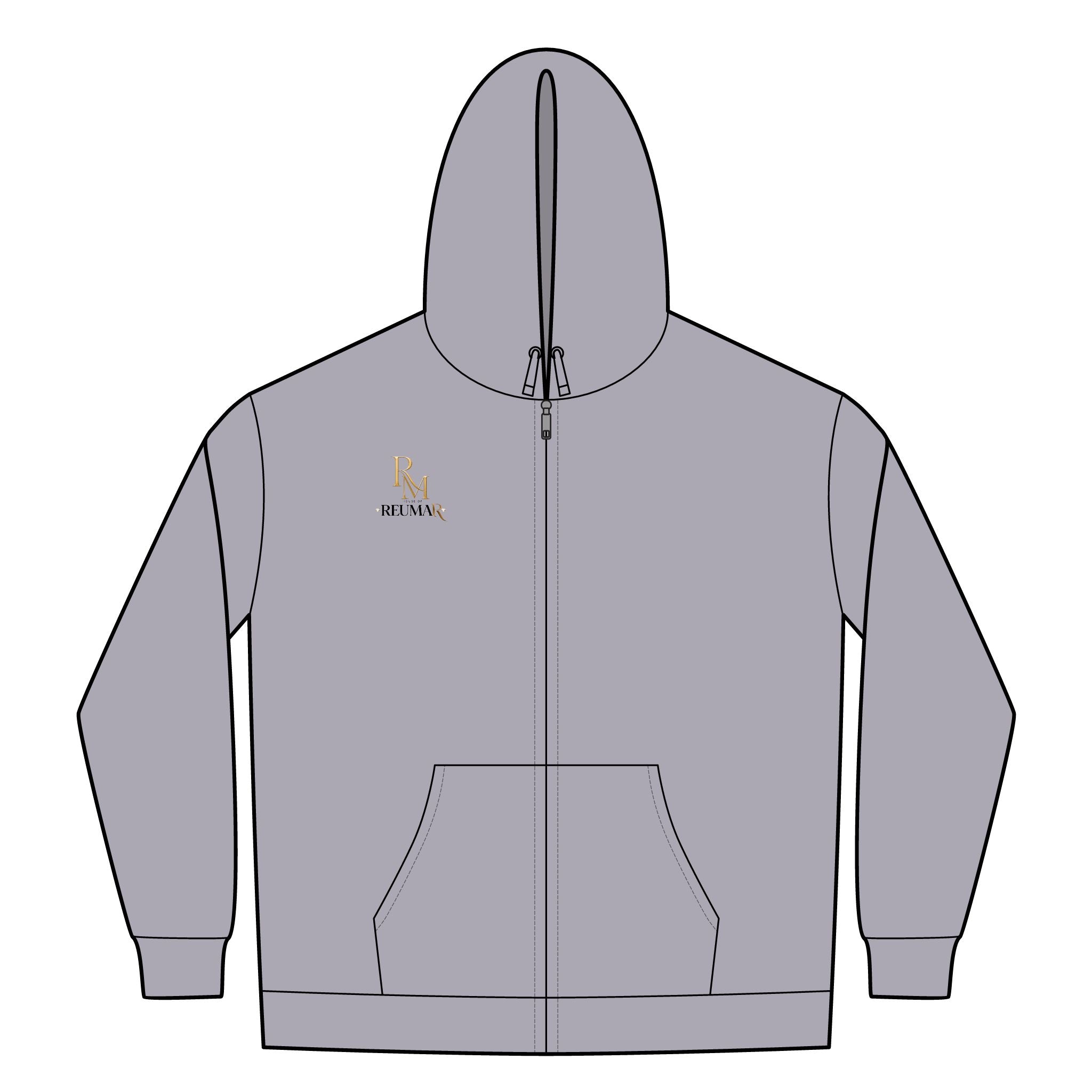 Thermal-Lined Full-Zip Hoodie — Embroidered RM Logo, Heavyweight Workwear