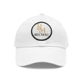 Embroidered Leather Patch Dad Hat — Reumar Monogram Baseball Cap