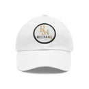 Embroidered Leather Patch Dad Hat — Reumar Monogram Baseball Cap