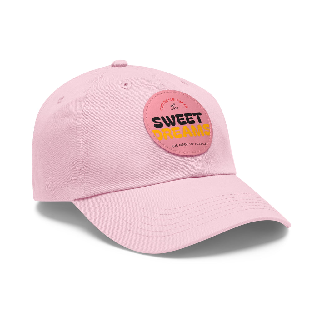 Dad Hat — Leather Patch 'Dreams' Embroidered Baseball Cap