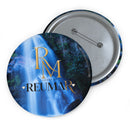 Reumar Waterfall Logo Pin Button — Custom Round Branded Badge