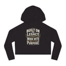 House of Reumar Cropped Hoodie — Women's Gold Monogram Logo Sweatshirt