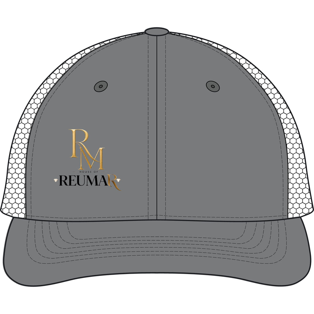 Reuman Logo Dirty-Wash Mesh-Back Cap — Trucker Hat with RM Monogram