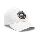 Embroidered Leather Patch Dad Hat — Reumar Monogram Baseball Cap