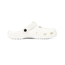 White EVA Foam Clogs with Gold Reumar Logo — Lightweight Slip-On Shoes