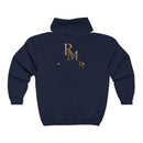 Full-Zip Hoodie — Reumar Gold Monogram Zip-Up Sweatshirt