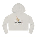 House of Reumar Cropped Hoodie — Women's Gold Monogram Logo Sweatshirt