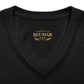 Women's V-Neck Tee — 'RM House of Reumar' Collegiate Graphic