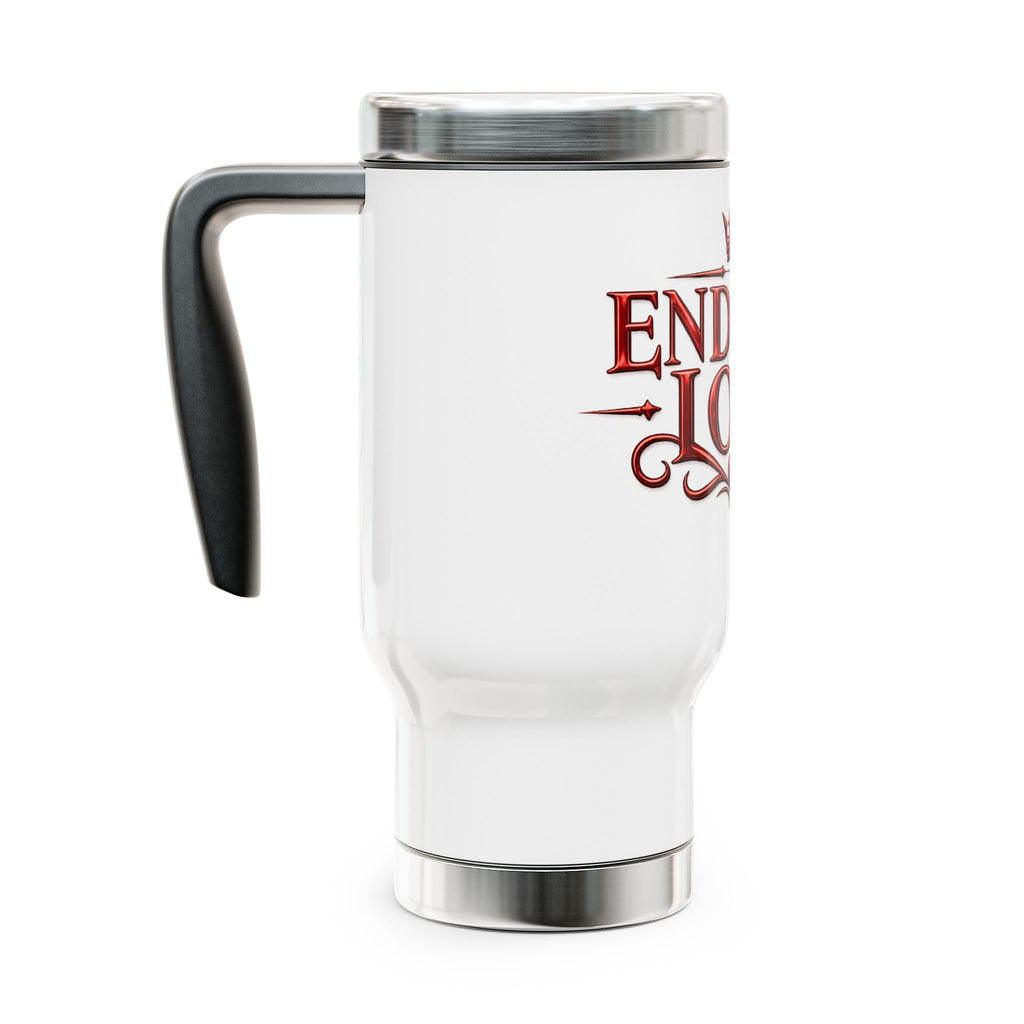 Endless Love 14oz Stainless Steel Travel Mug with Handle – Romantic Valentine’s Coffee Tumbler