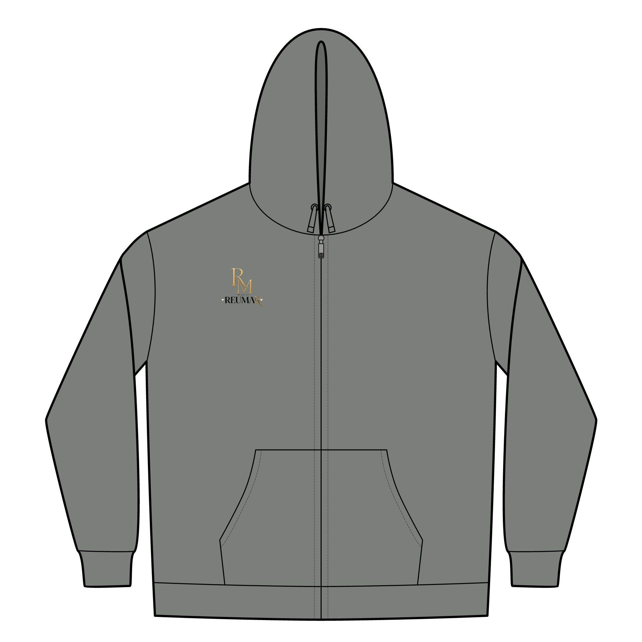 Embroidered Sherpa-Lined Zip Hoodie