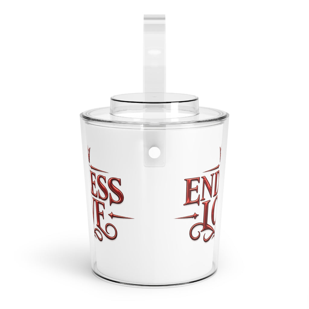 Endless Love Ice Bucket with Tongs – Romantic Bar Accessory for Weddings, Anniversaries & Valentine’s
