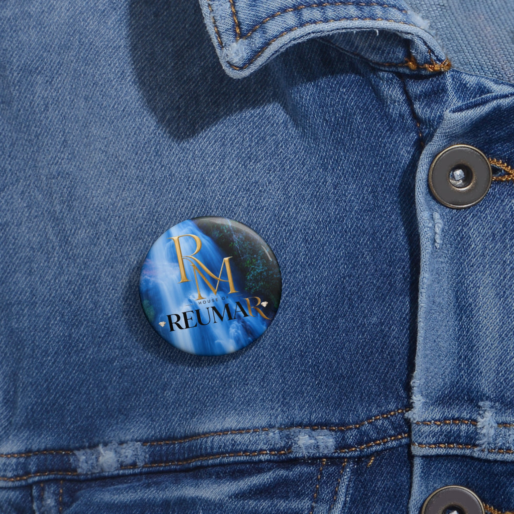 Reumar Waterfall Logo Pin Button — Custom Round Branded Badge