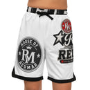 Basketball Shorts — White 'Reum of Mar' Logo All-Over Print