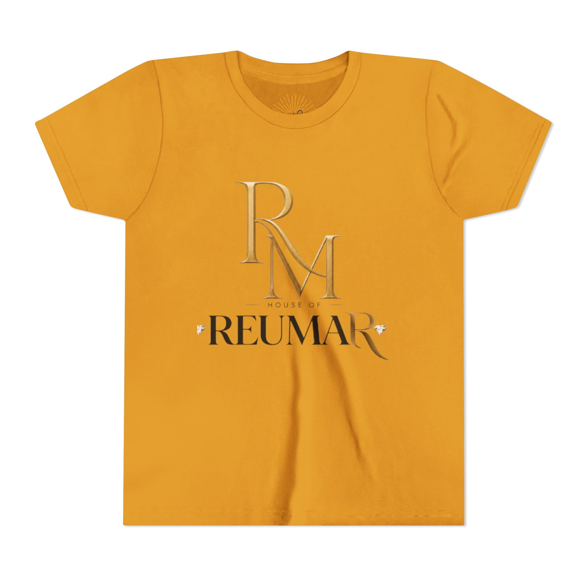 Youth Tee - Reumar Gold Monogram Front & 'art lover boutique' Back