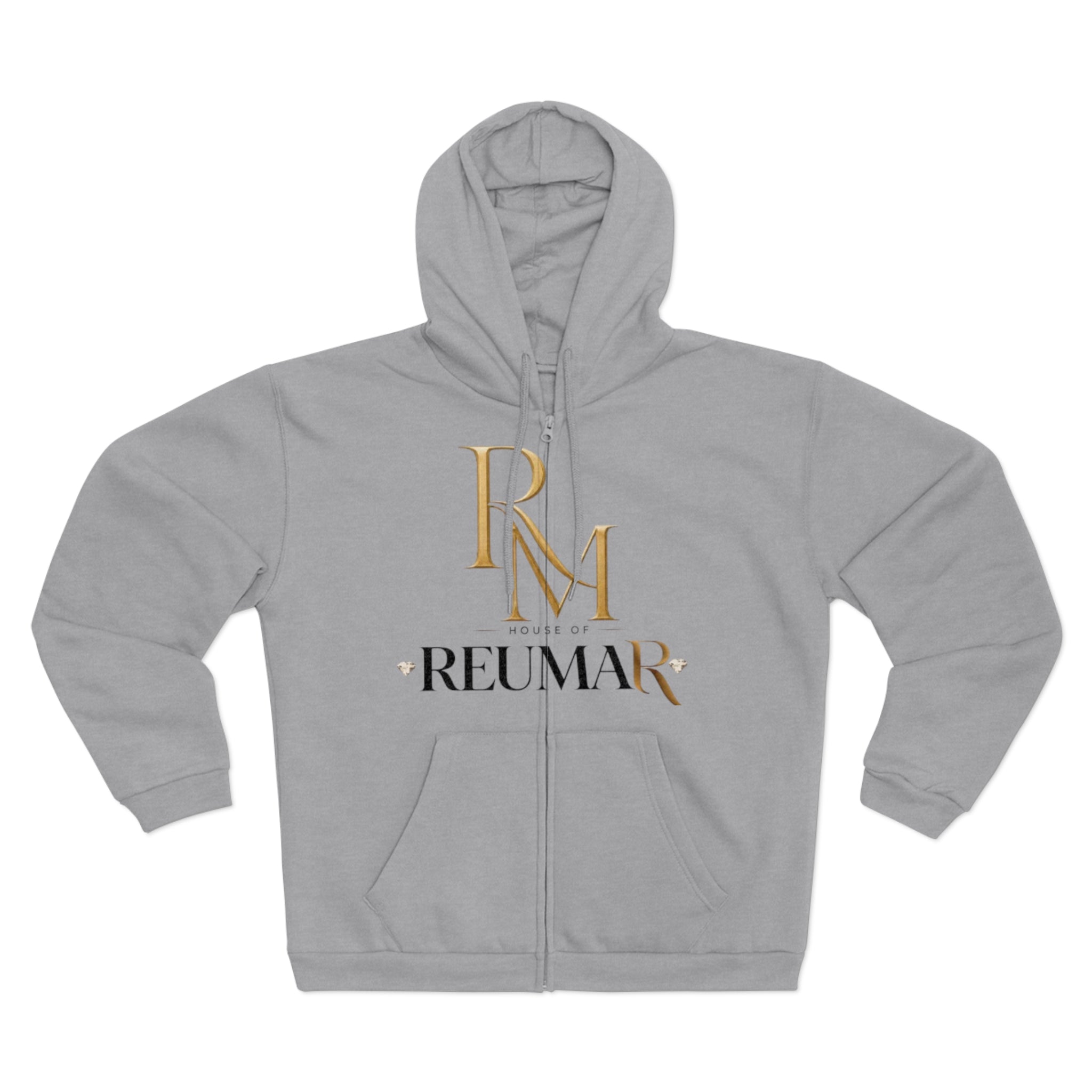Reumar Zip Hoodie - House of Reumar Gold Logo Hooded Sweatshirt