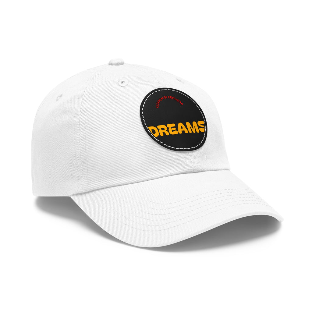 Dad Hat — Leather Patch 'Dreams' Embroidered Baseball Cap
