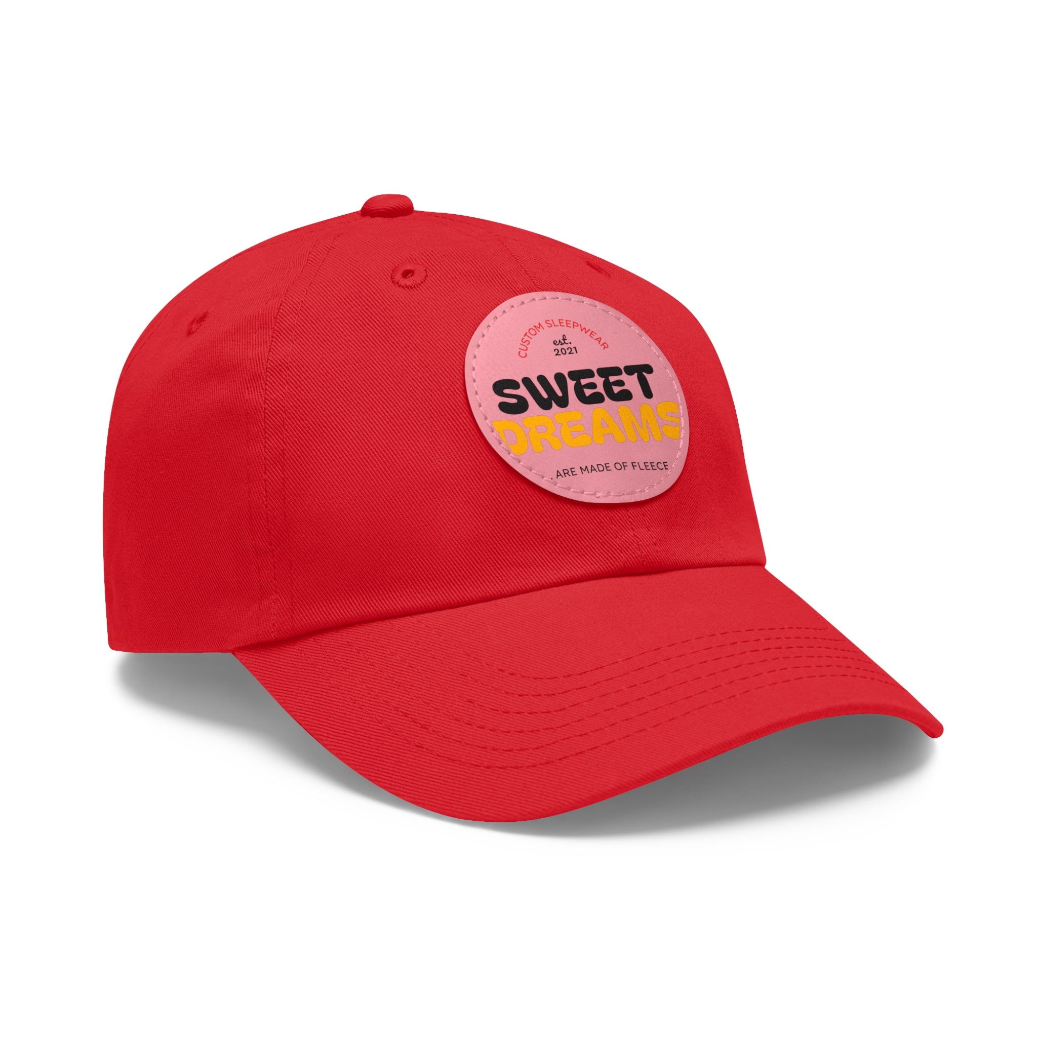 Dad Hat — Leather Patch 'Dreams' Embroidered Baseball Cap