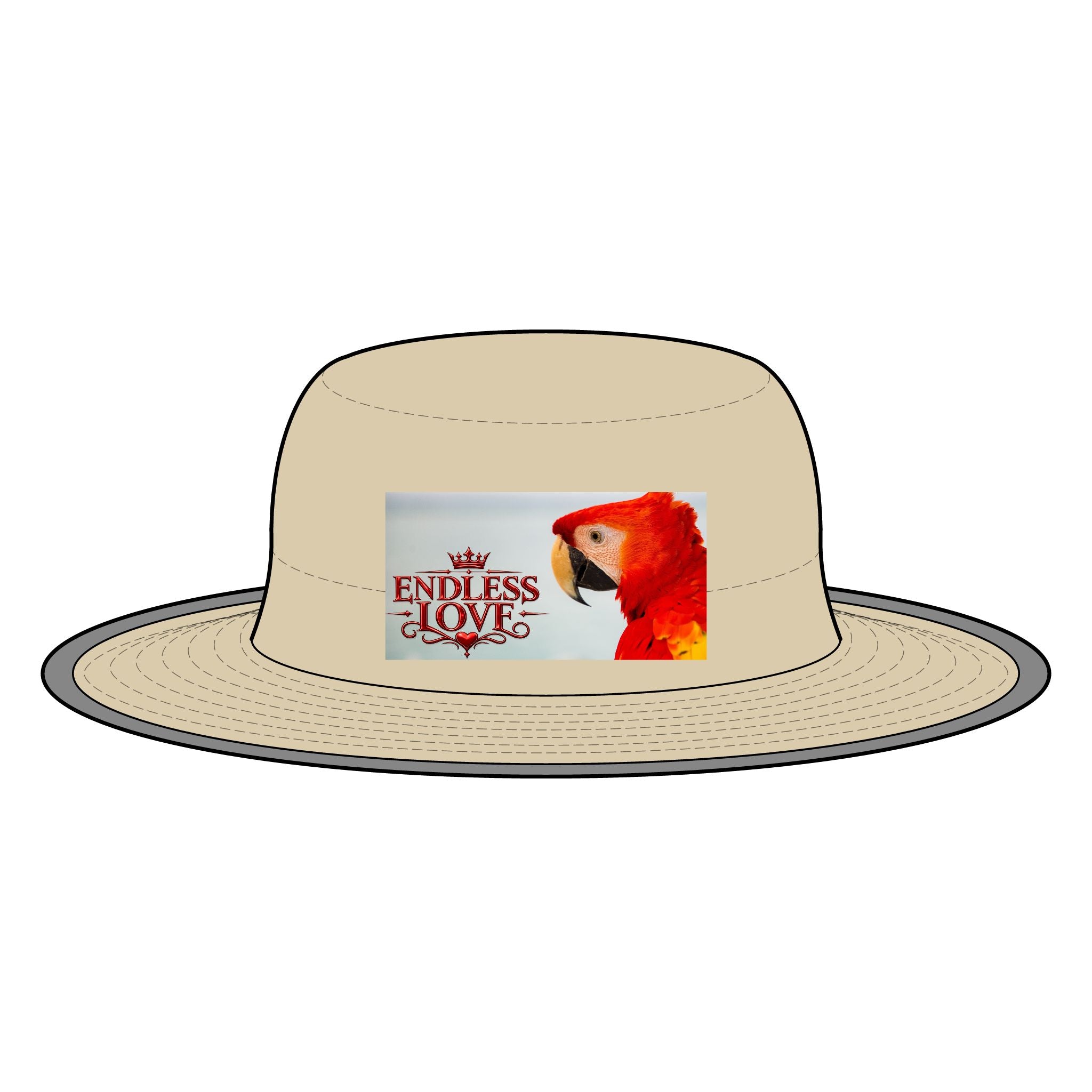 Wide Brim Hat — 'Endless Love' Parrot Graphic Sun Hat